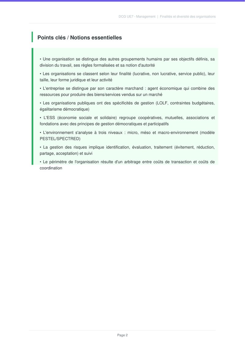 Points clés et définitions